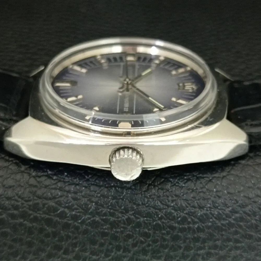 Vintage 1971 Citizen Manual Wound Mens Silver Watch & Gray accents